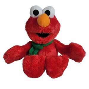 2/$15 Sesame Street Elmo Plush Red 9" Green Scarf Winter Holiday Christmas